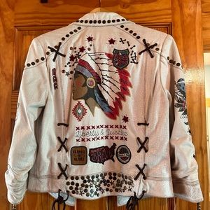 Double D Ranch 3/4 Sleeve Americana Leather Jacket Medium